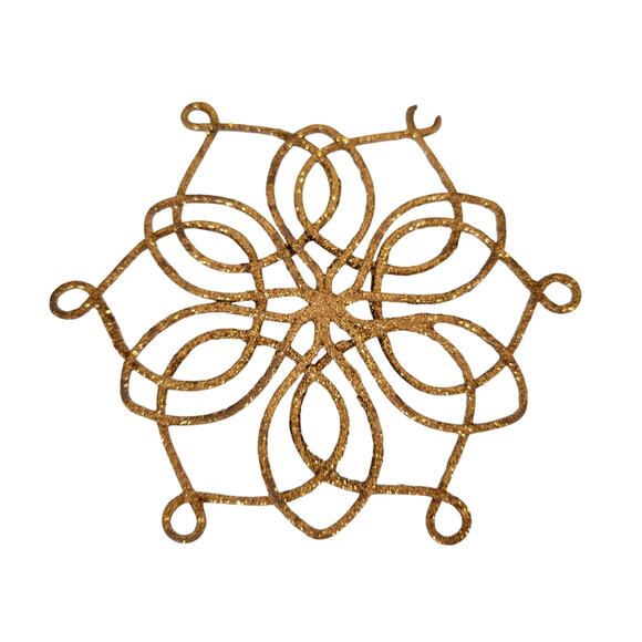 Lot 21 Glitter Snowflake Ornaments Gold Silver Christmas Tree Holiday Decor - Picture 16 of 16